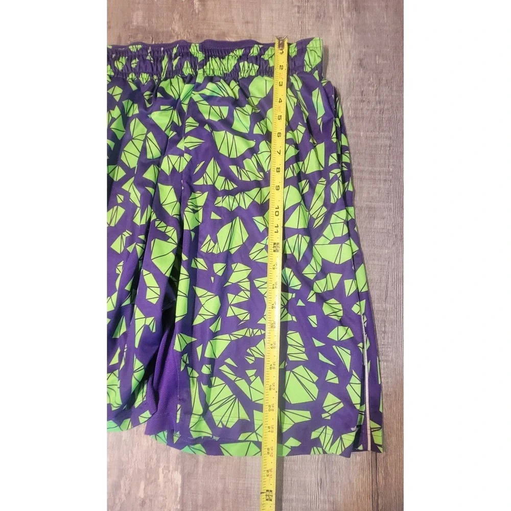 Nike Air Jordan Dri Fit Mens Large Geometric Purple Lime Green Basketball Shorts - Picture 11 of 12